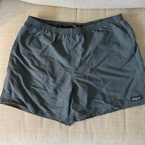 Patagonia Men's Shorts in Plume Grey and Light Blue Trim